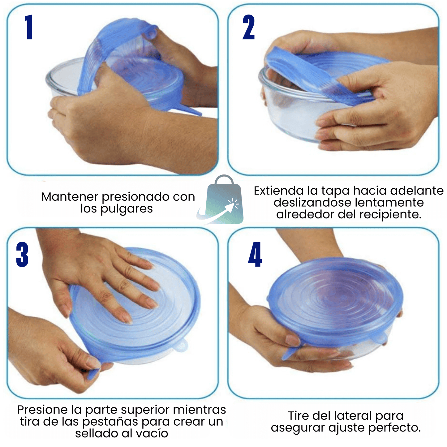 Kit 6 Tapas De Silicona Reutilizable