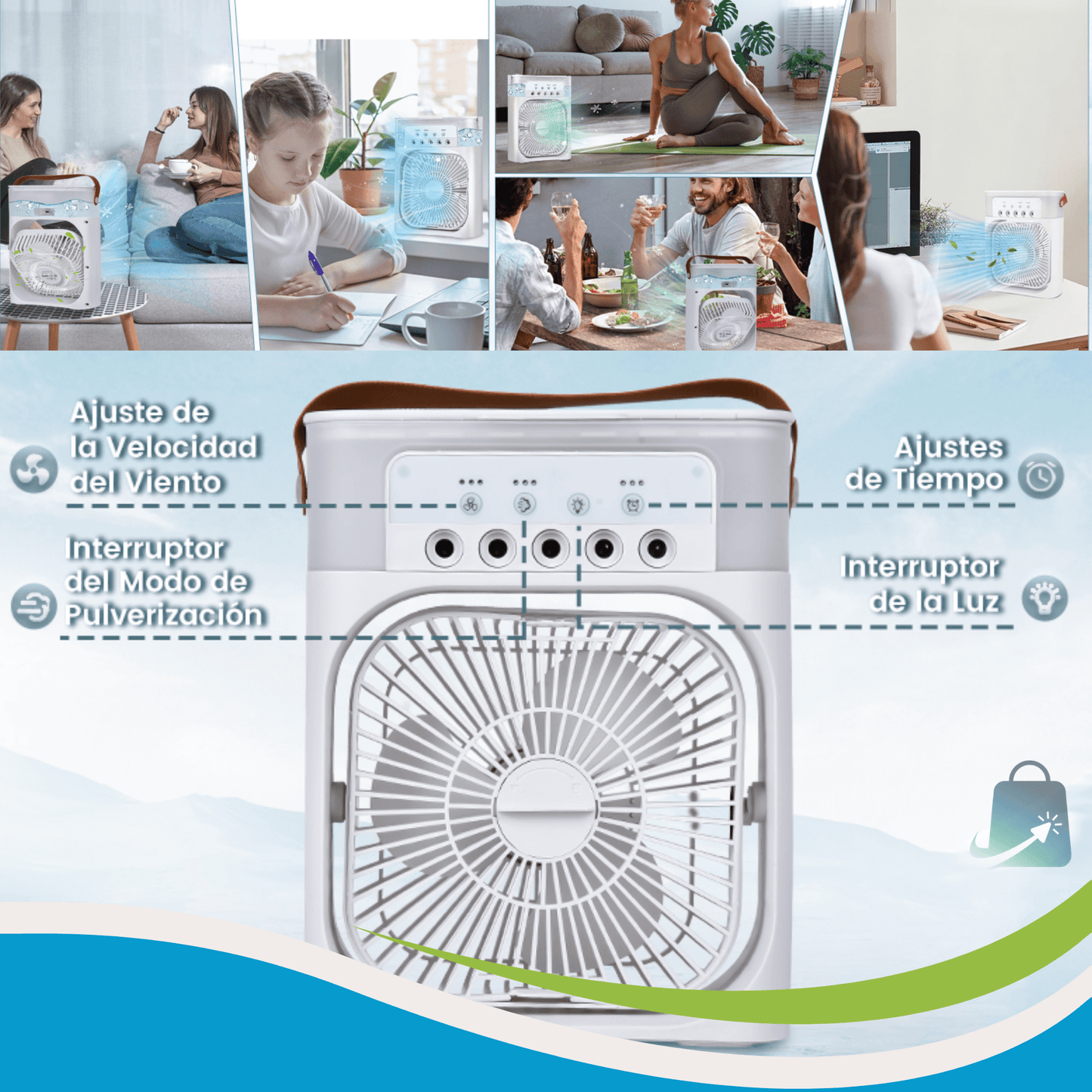 AeroMist 2 en 1 (Ventilador + Humidificador)