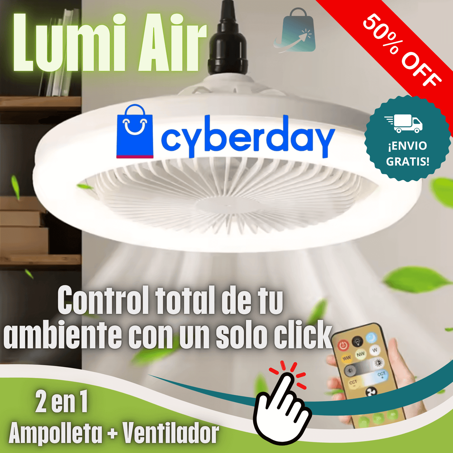 Lumi Air Ampolleta Ventilador (2 en 1)