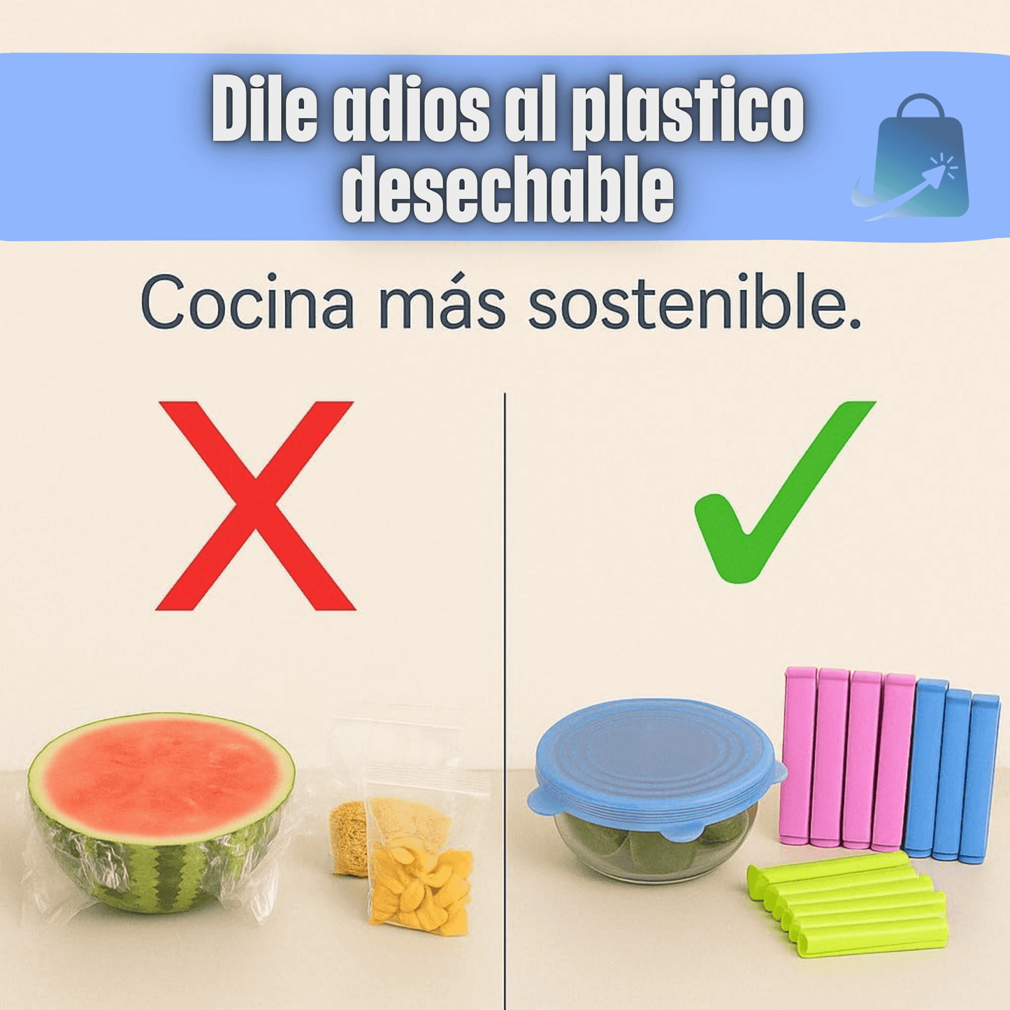 Kit 6 Tapas De Silicona Reutilizable