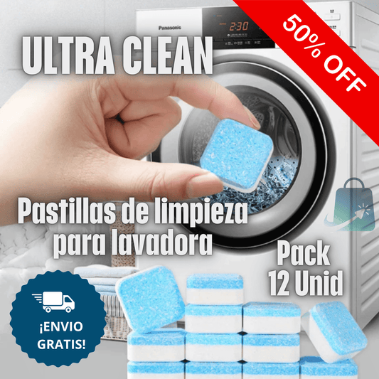 Ultra Clean - Pastillas de limpieza para Lavadora (Pack 12 Unidades)