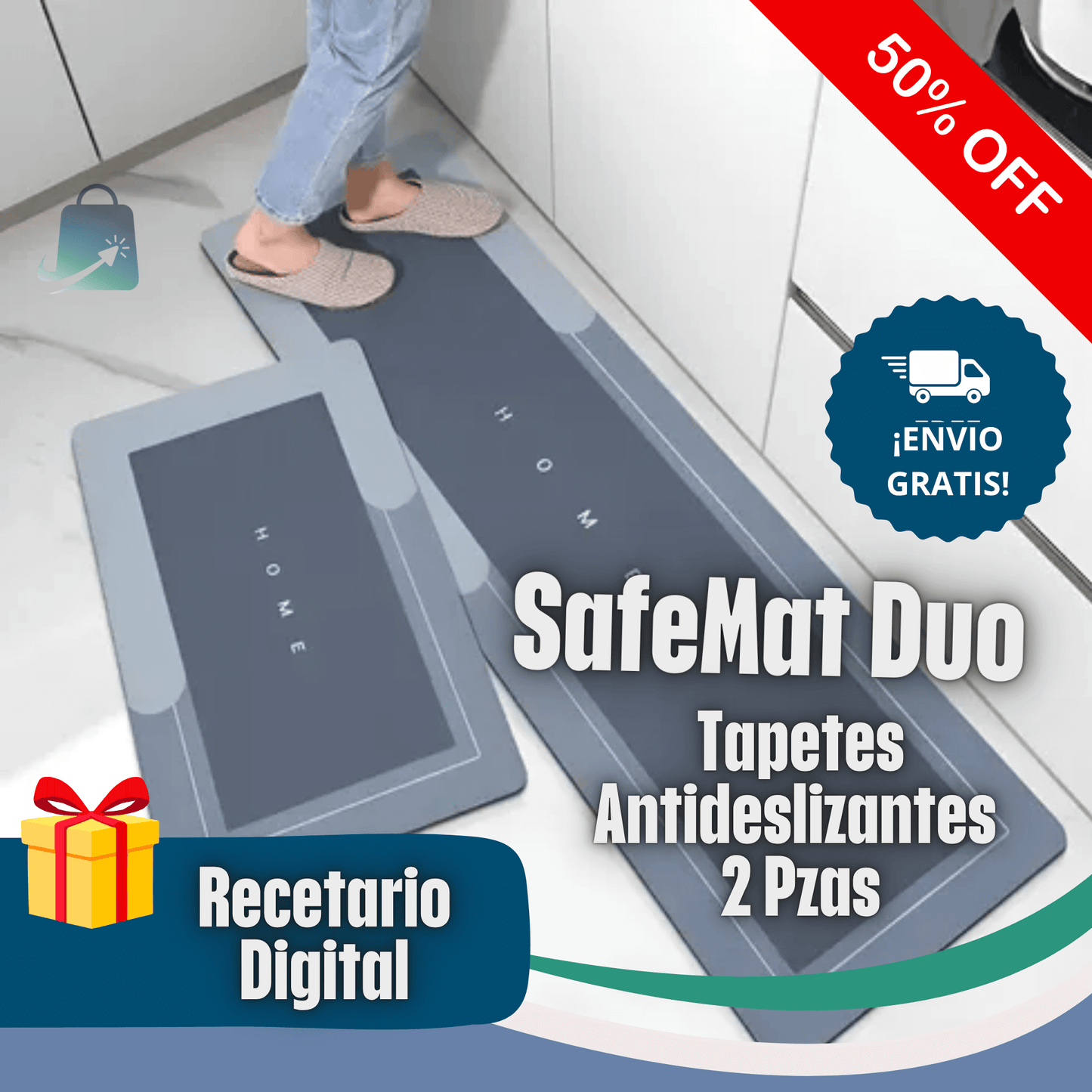 SafeMat Duo - Tapetes Antideslizantes 2 Pzas