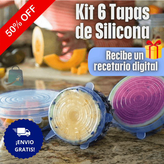 Kit 6 Tapas De Silicona Reutilizable
