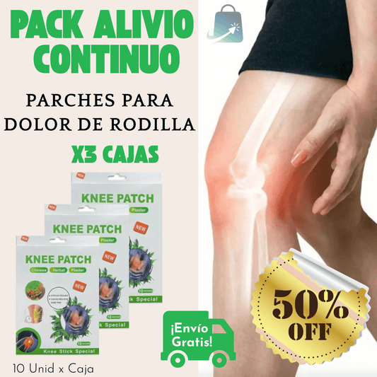 Pack Tratamiento Alivio Continuo-x3 Cajas de Parches para dolores de Rodilla
