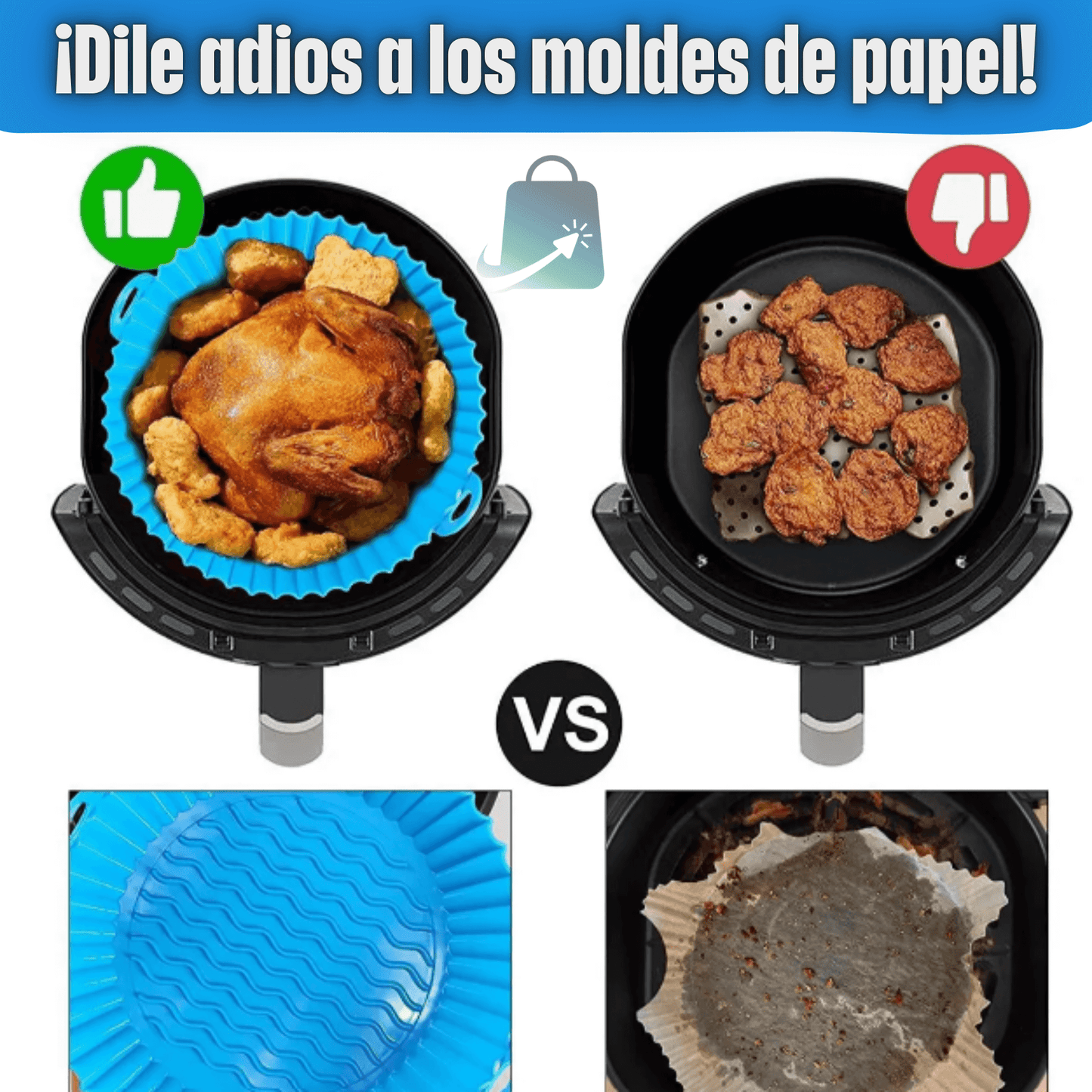 Pack 6 Eco Moldes de Silicona para Freidora de Aire