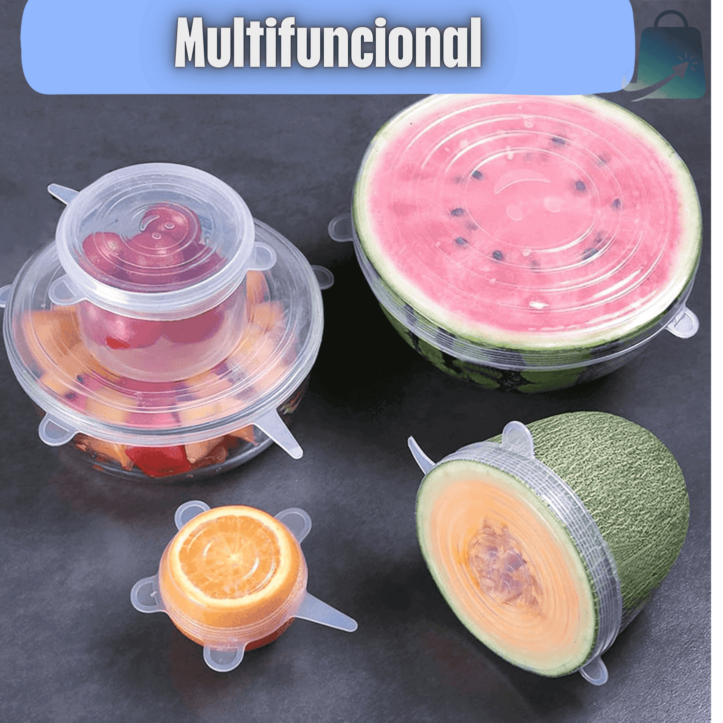 Kit 6 Tapas De Silicona Reutilizable